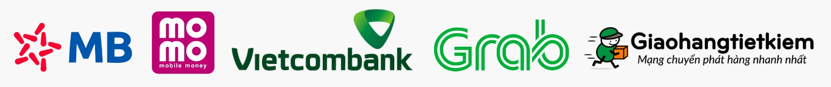 Thanh toán an toán cho Yeu18.com qua các phương thức chuyển khoản MB, Momo, Vietcombank... và vận chuyển đến tay khách hàng bằng Grab, Ghtk