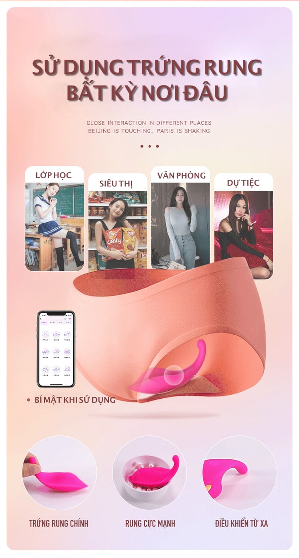 Trứng rung cao cấp gắn quần chíp điền khiển điện thoại TR45 - Hình 07