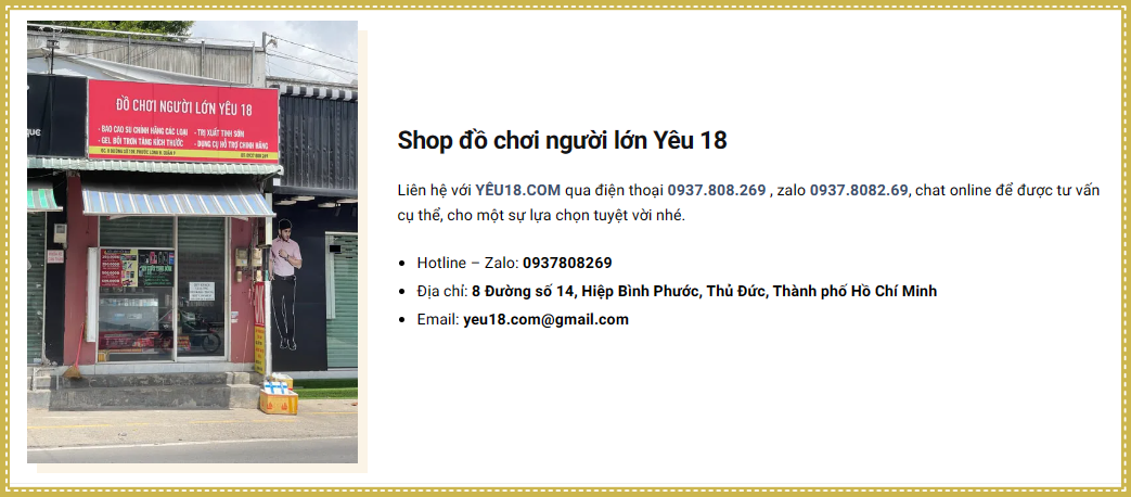 Yeu18.com nơi cung cấp Đồ chơi người lớn uy tín và nhiều thông tin bổ ích về sức khỏe tình dục, đời sống tình dục hữu ích.